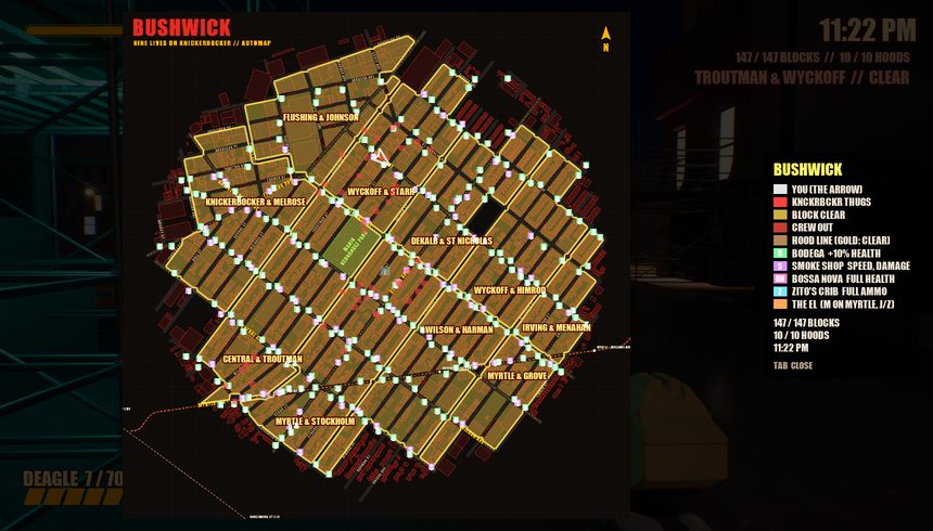 The Tab map of Bushwick with every block marked